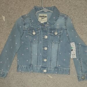 OshKosh B'gosh Light Blue Denim Jacket with Pink Hearts